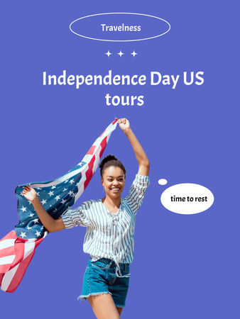 USA Independence Day Travel Tours Offer Poster US Design Template