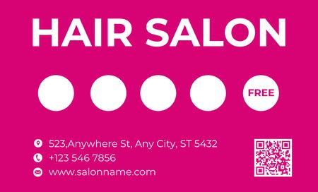 Loyalty Program of Hair Beauty Salon Business Card 91x55mm Šablona návrhu