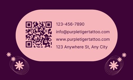 Tiger Tattoo Studio Services With Catchy Slogan Business Card 91x55mm Design Template