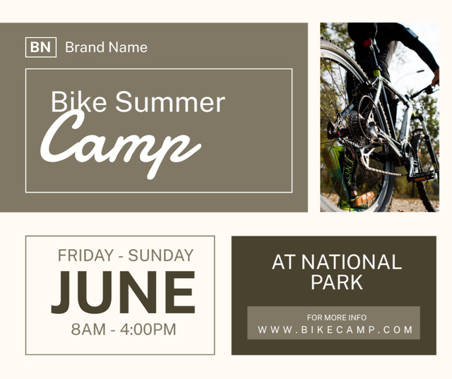 Plantilla de diseño de Bike summer camp Facebook 