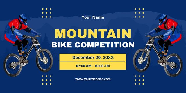 Bike Competition Tour Twitter tervezősablon
