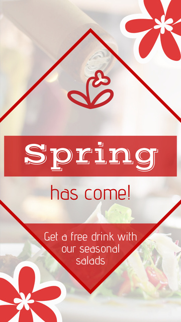 Cooking Spring Salads With Free Drinks TikTok Video Design Template