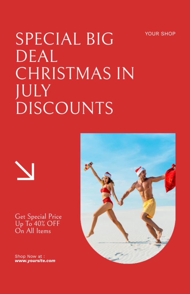Exclusive Christmas in July Offer At Discounted Rates Flyer 5.5x8.5in Šablona návrhu