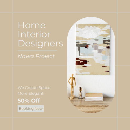 Interior Designers Project Discount Instagram AD Design Template