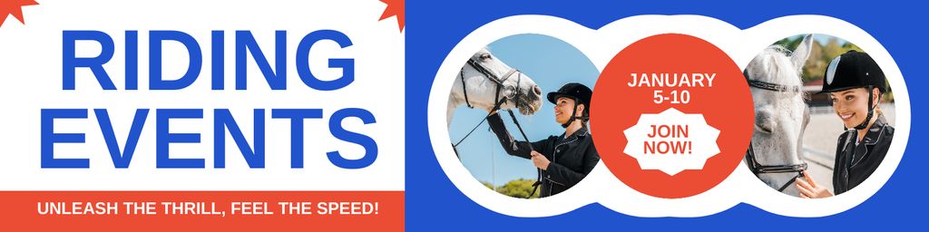 Winter Equestrian Event Announcement Twitter Tasarım Şablonu