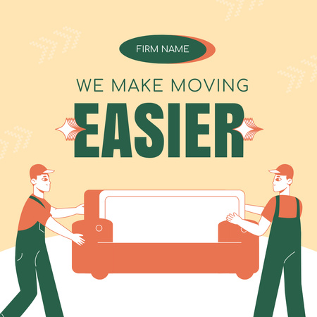 Services of Easy House Moving with Delivers Instagram AD Design Template