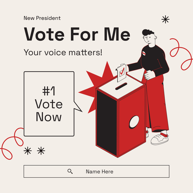 Vote For Me with Voter Instagram Šablona návrhu