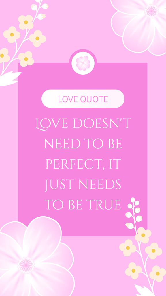 Designvorlage Love Quote About Sincerity für Instagram Story