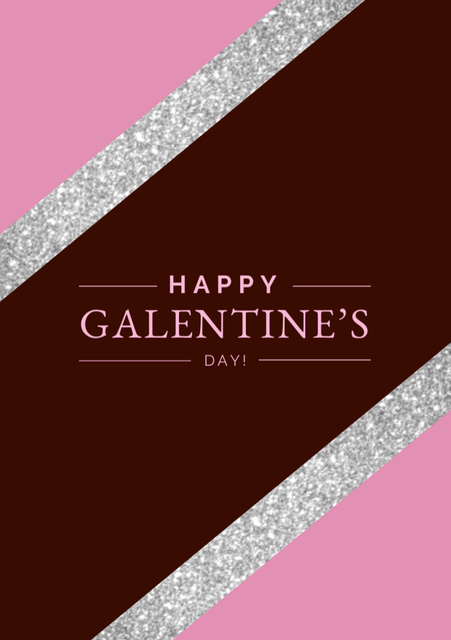Galentine's Day Greeting Postcard A5 Vertical Design Template