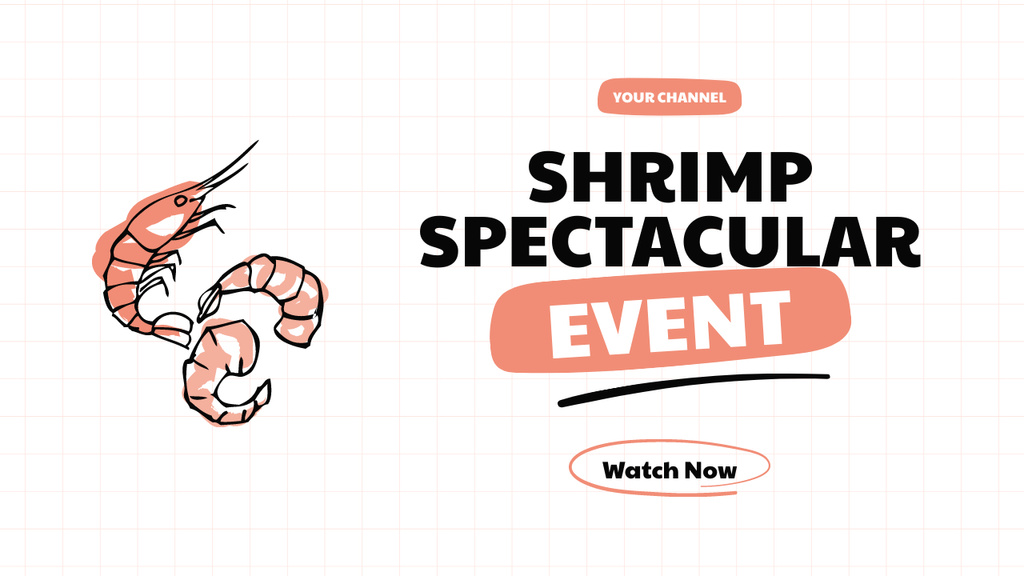 Plantilla de diseño de Vlog of Shrimp Spectacular Event Youtube Thumbnail 