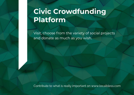Plataforma Cívica de Crowdfunding Card Modelo de Design
