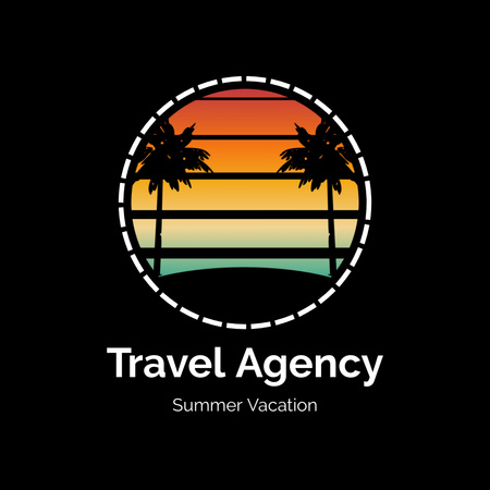 Travel to Tropical Beach Animated Logo Design Template