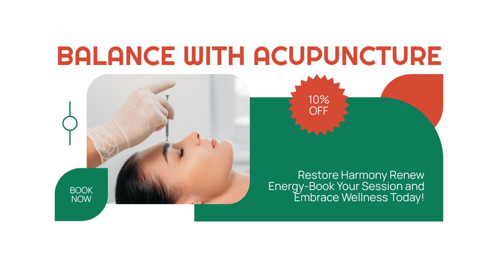 Plantilla de diseño de Restoring Balance With Acupuncture At Discounted Rates Facebook AD 