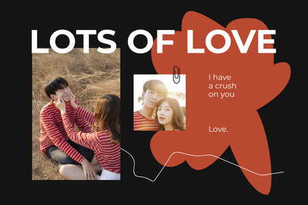 Beautiful Love Story with Cute Couple Mood Board Πρότυπο σχεδίασης