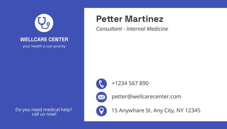 Medical Consultant Services Offer Business Card US Design Template