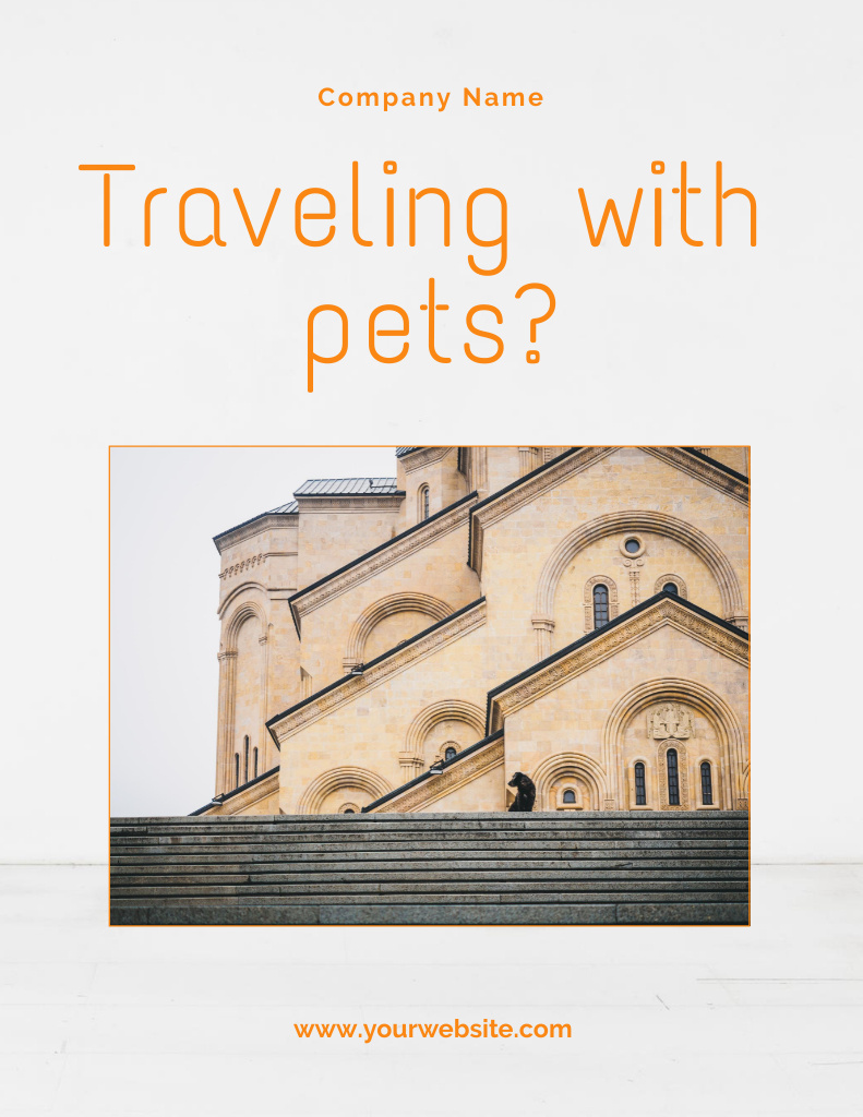 Designvorlage Travel with Pets Tips für Flyer 8.5x11in