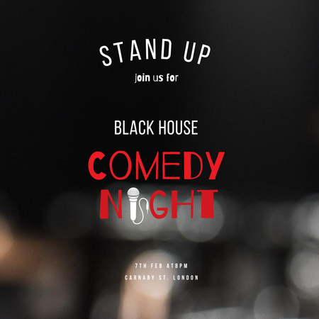 Designvorlage Comedy Night Announcement für Instagram