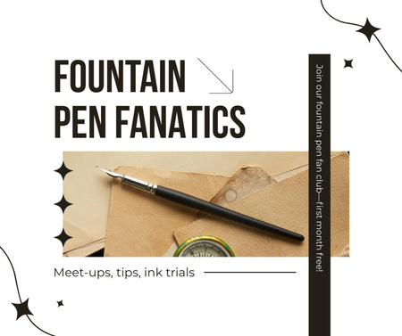 Template di design Fan Club di appassionati di penne stilografiche Facebook