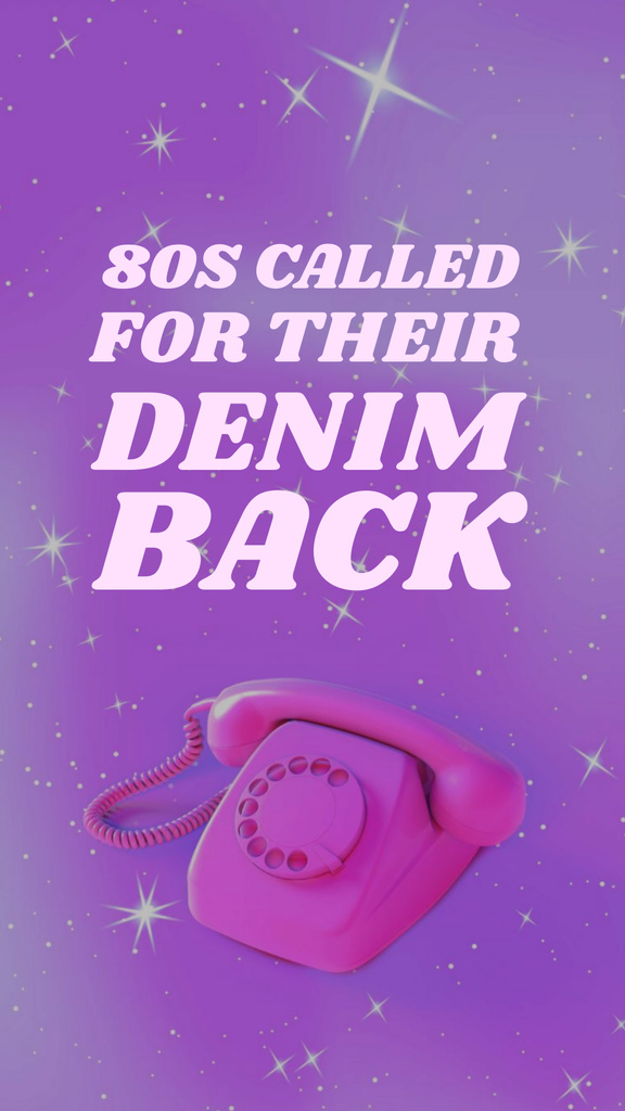 Retro Phone in pink for 80s joke Instagram Story Modelo de Design