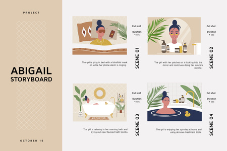 Morning Beauty routine Storyboard Design Template