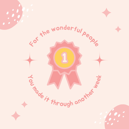 Plantilla de diseño de Cinta ganadora número uno en rosa Instagram 