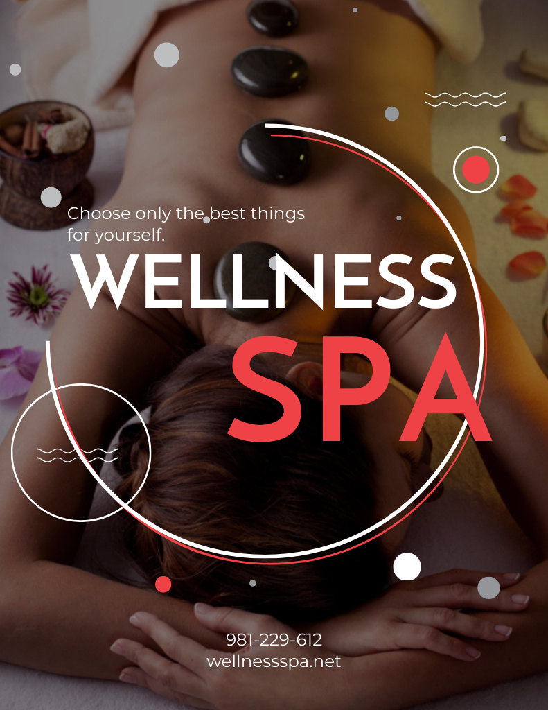 Wellness Spa Promotion Flyer 8.5x11in tervezősablon