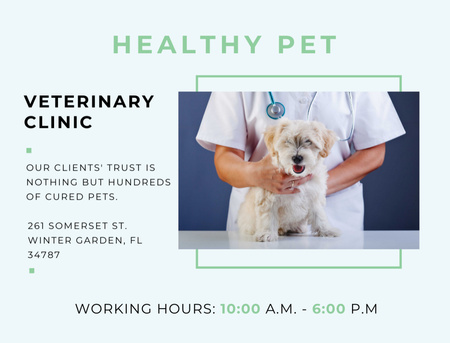 Pet in Veterinary Clinic Postcard 4.2x5.5in Design Template