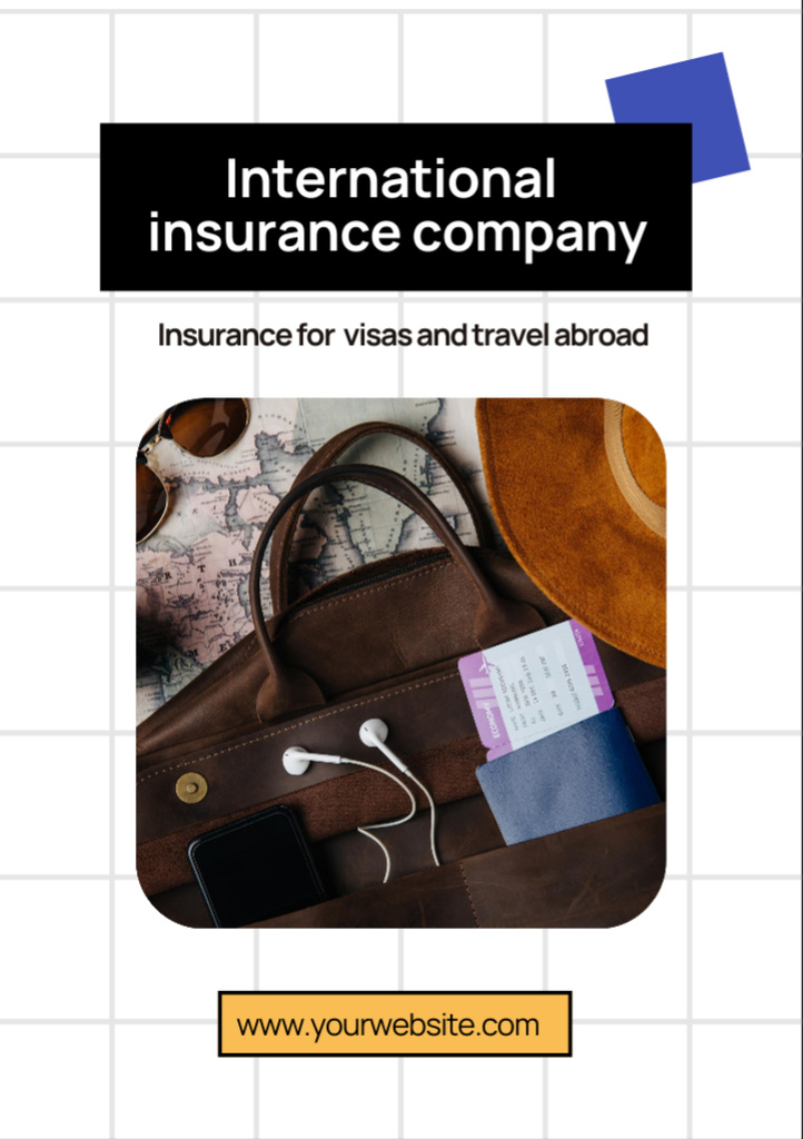 Advertisement for International Insurance Company Flyer A7 Šablona návrhu