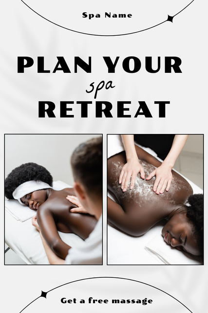Designvorlage Free Massage Offer for Spa Salon Ad für Pinterest