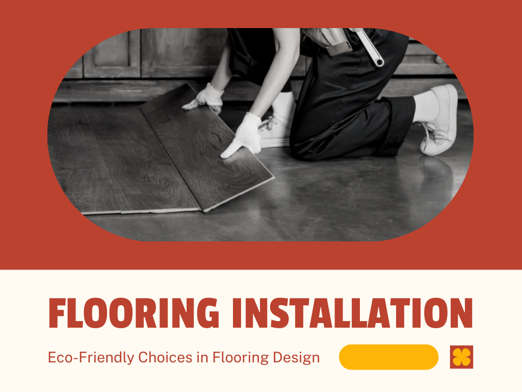 Template di design Info on Flooring Installation Services with Repairman Presentation