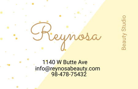 Beauty Studio Contacts with Simple Pattern in Pastel Business Card 85x55mm Design Template
