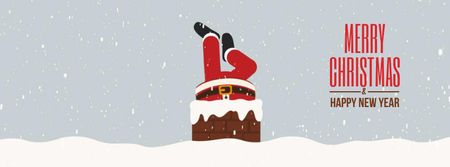 Ontwerpsjabloon van Facebook Video cover van Santa stuck in chimney