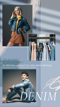 Designvorlage Fashion Ad with Stylish People für Instagram Story