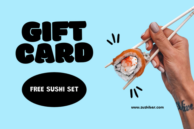 Ontwerpsjabloon van Gift Certificate van Free Sushi Set Special Offer