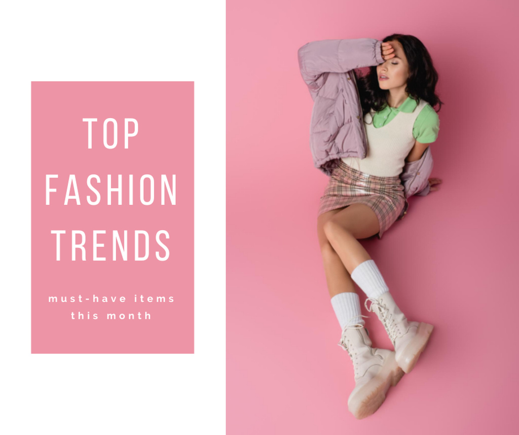 Ontwerpsjabloon van Facebook van Top Fashion Trends Ad