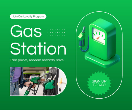 Promotion of Modern Gas Station Facebook Design Template