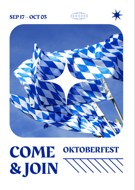 Designvorlage Traditional Spirit of Oktoberfest With Flags für Flyer A6