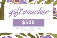 Voucher with Purple Flowers