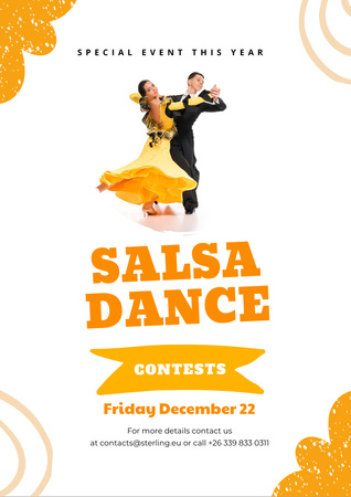 Salsa Dance Event Announcement Flyer A4 Design Template