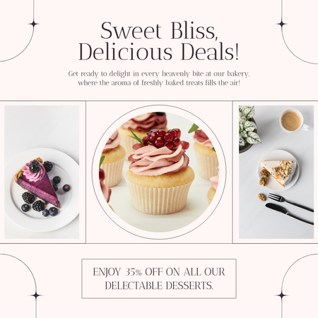 Plantilla de diseño de Deliciosas Ofertas de Tortas y Cupcakes Instagram 
