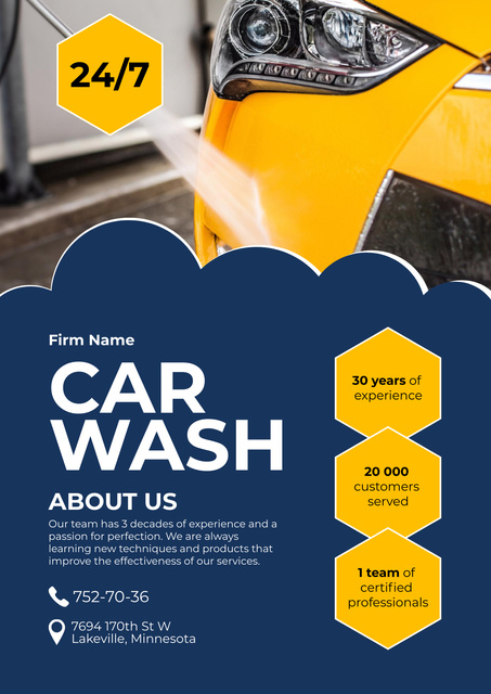 Offer of Car Wash Services Poster Design Template