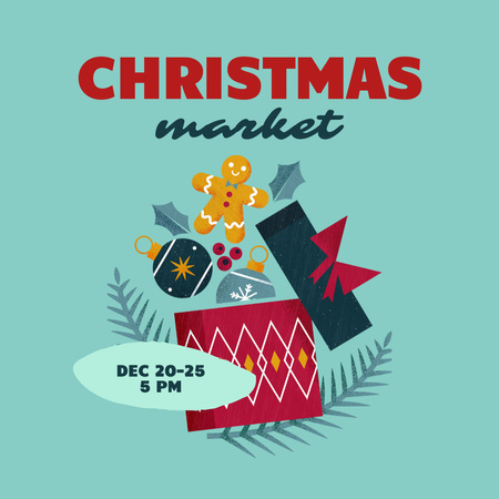 Modèle de visuel Christmas Market Sale Announcement - Instagram