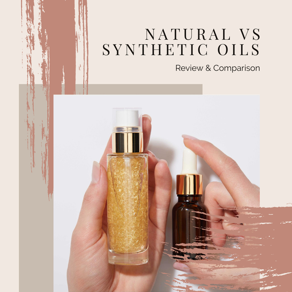 Designvorlage Natural Synthetic Oils Offer in Pink für Instagram