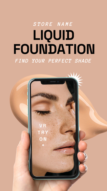 Modèle de visuel Digital Makeup App in Your Smartphone - Instagram Video Story