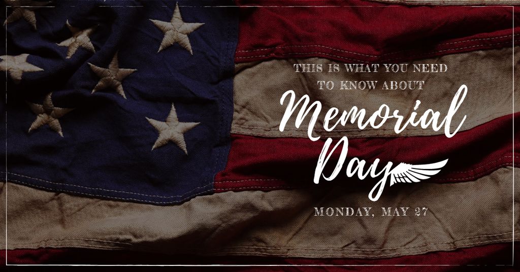 USA Memorial Day with National Flag Online Facebook Ad Template