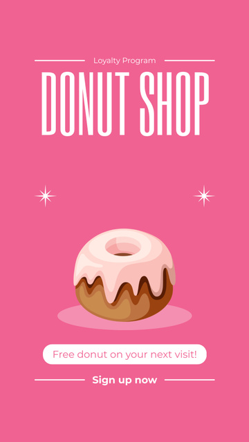 Promotional Offer at Donuts and Sweets Shop Instagram Video Story – шаблон для дизайна