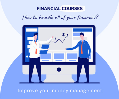 Financial Courses Advertisement Large Rectangle Πρότυπο σχεδίασης