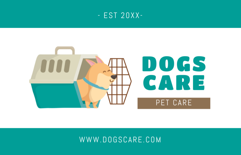 Dogs Care Center Services Business Card 85x55mmデザインテンプレート