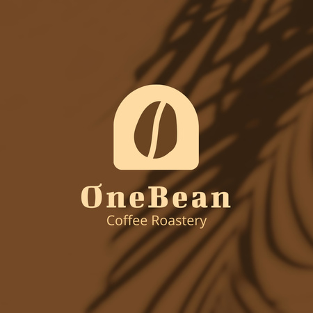 Coffee Roastery Company Promotion with Coffee Bean Logo 1080x1080pxデザインテンプレート