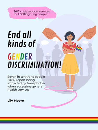 Gender Discrimination Awareness Poster US Modelo de Design
